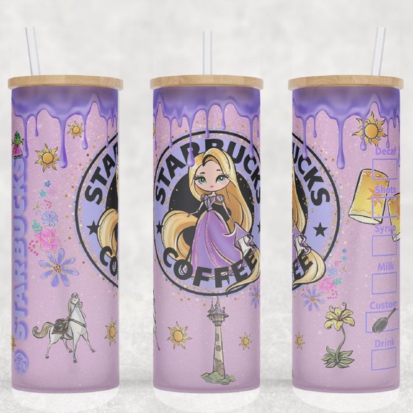 Frosted Glass Tangled Starbucks Cup Mug Tumbler 25oz - Picture 1 of 1
